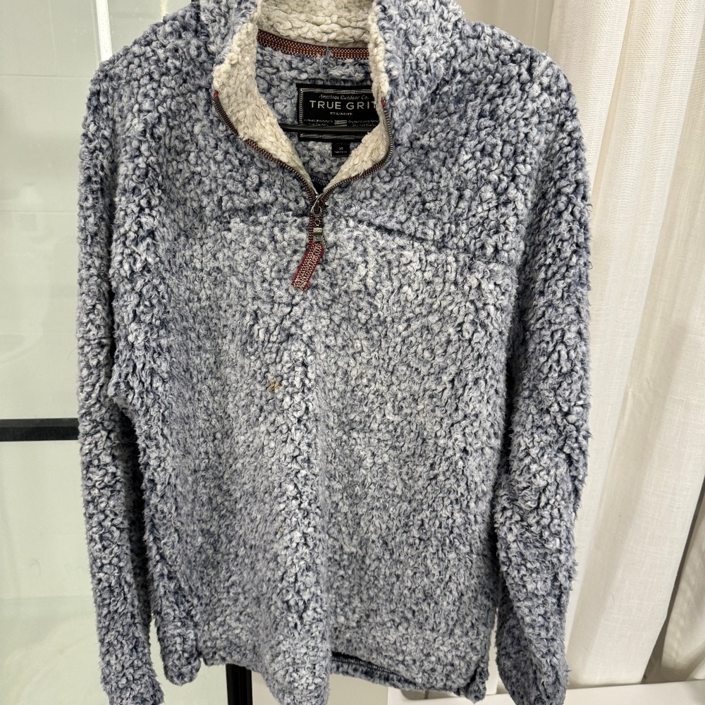 True Grit Unisex Size XS Navy and White Sherpa